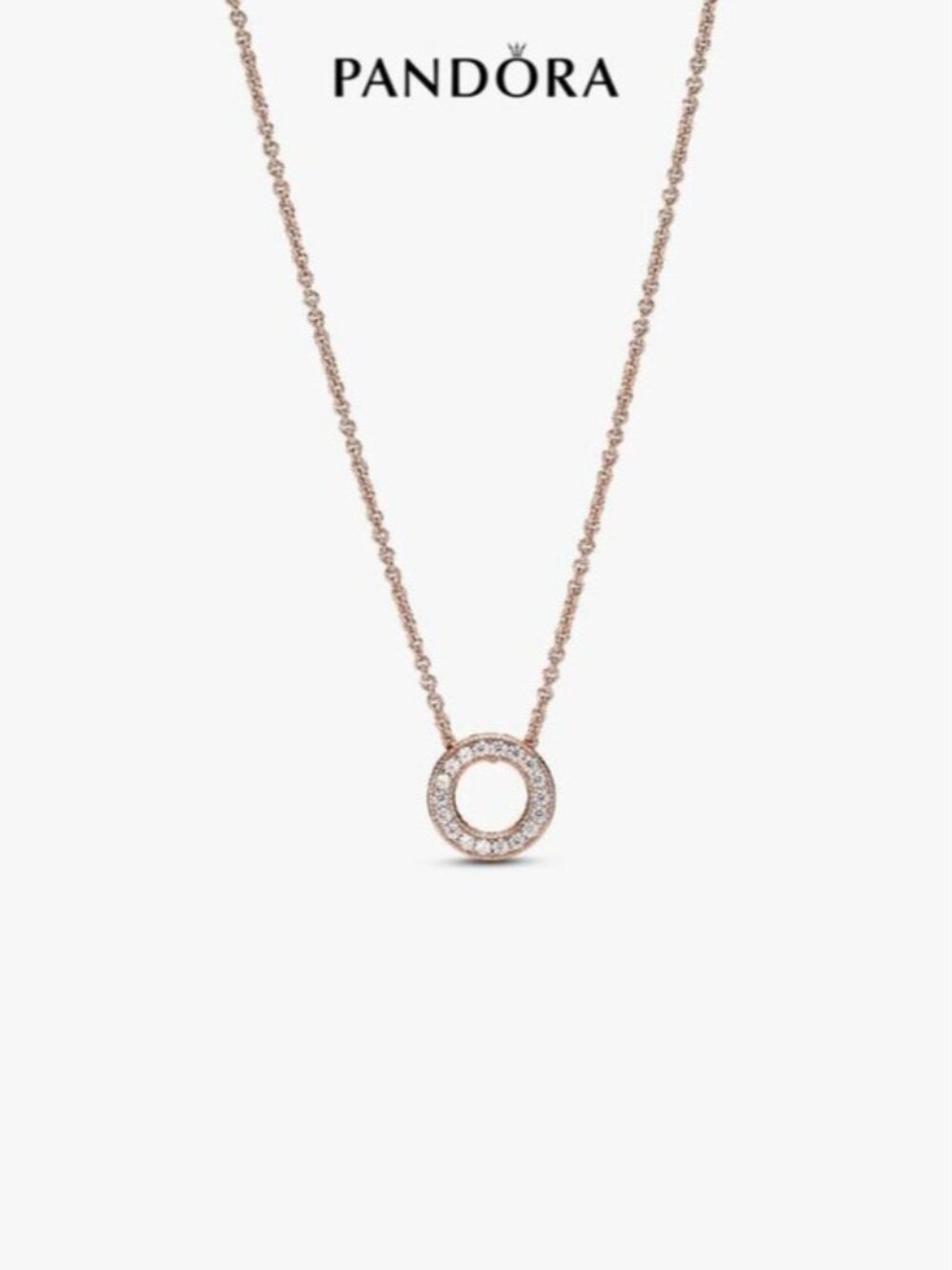 🌸✨🌸 Pandora Logo Pavé Circle Collier Necklace
